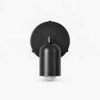 Adjustable spot LED Nordic wall light in black from the front — showing the adjustable spotlight head and wall bracket.