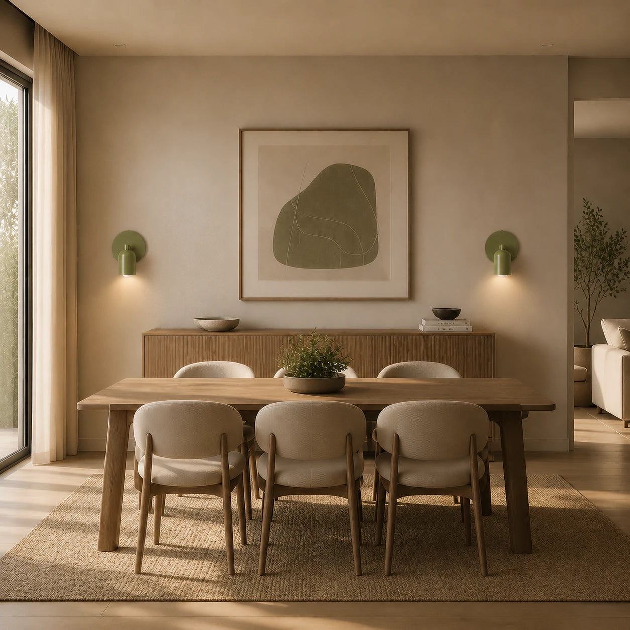 Adjustable Spot Nordic Wall Light lifestyle dining room, green variant