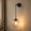 Amber Glass Hook Arm Nordic Wall Sconce