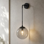 Amber Glass Hook Arm Nordic Wall Sconce