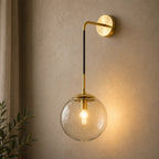 Amber Glass Hook Arm Nordic Wall Sconce