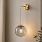Amber Glass Hook Arm Nordic Wall Sconce