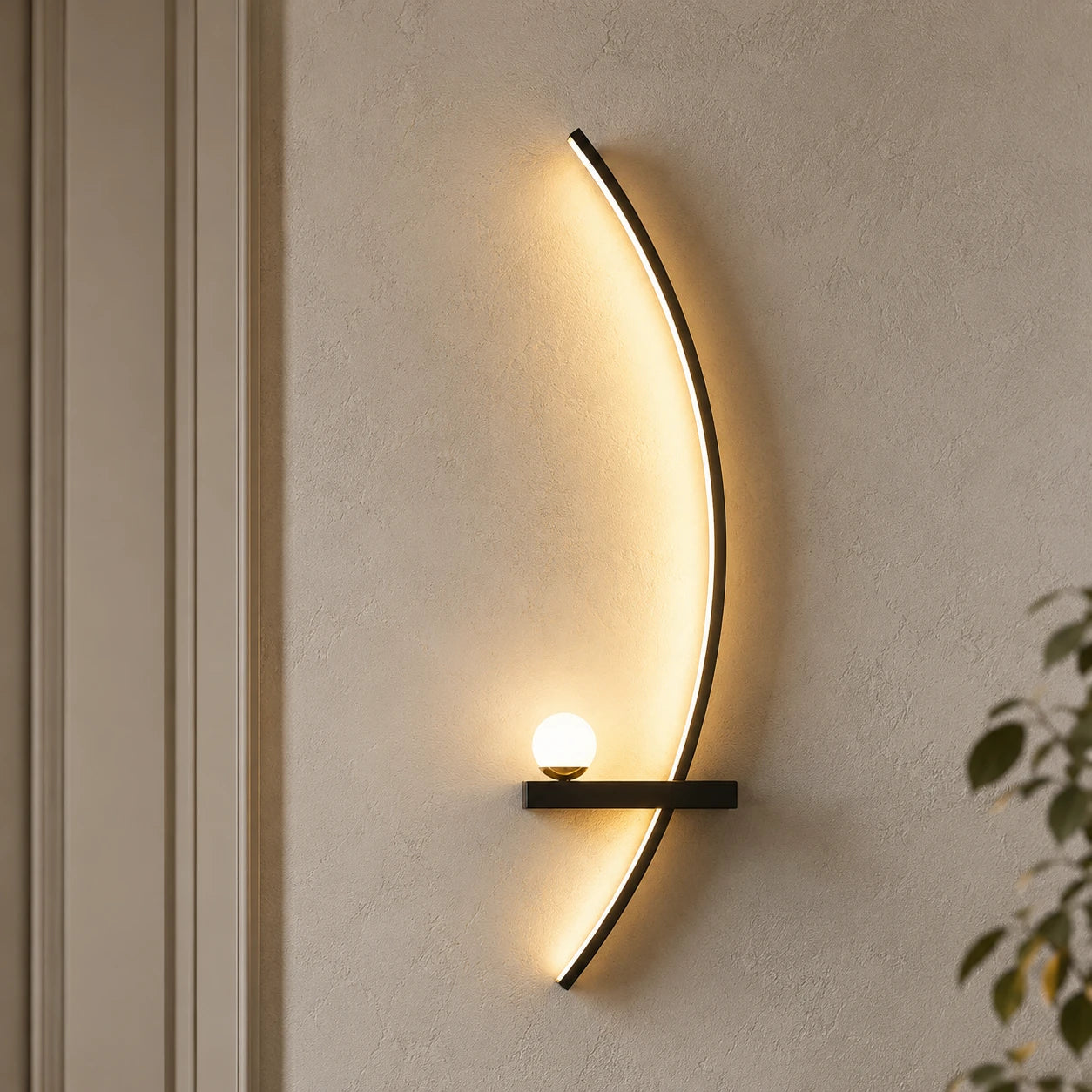 black-crescent-arc-led-bedside-modern-wall-light-right