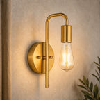 Black & Gold Bare Bulb Industrial Wall Sconce