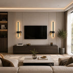 Black LED Strip Spotlight Bedside Modern Wall Light after installation in living room