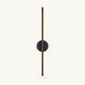 Black rechargeable wireless minimalist wall light from the front — flat panel LED and touch control surface detail.