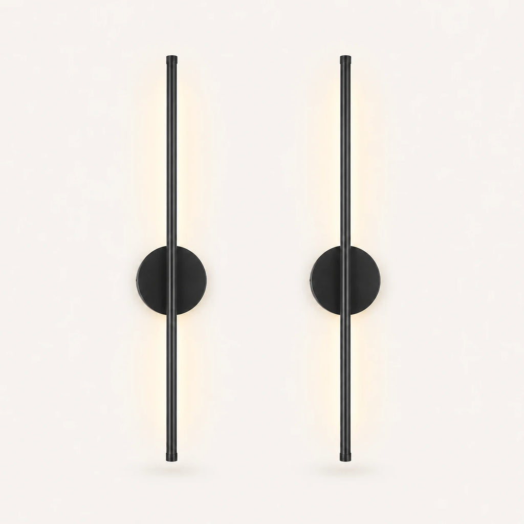 Black rechargeable wireless minimalist wall light from the side — slim rechargeable body and USB-C charging port detail.