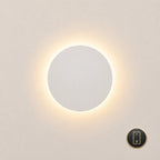 White halo LED wall light 20cm with wall switch — traditional on/off switching for corridor and bedroom lighting.