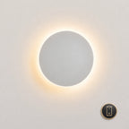 White halo LED wall light 30cm with wall switch control — large circular profile for bedroom and living room walls.