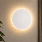 Black halo motion sensor LED modern wall light — white version.