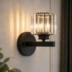 Crystal Cylinder Art Deco Wall Sconce
