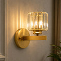 Crystal Cylinder Art Deco Wall Sconce