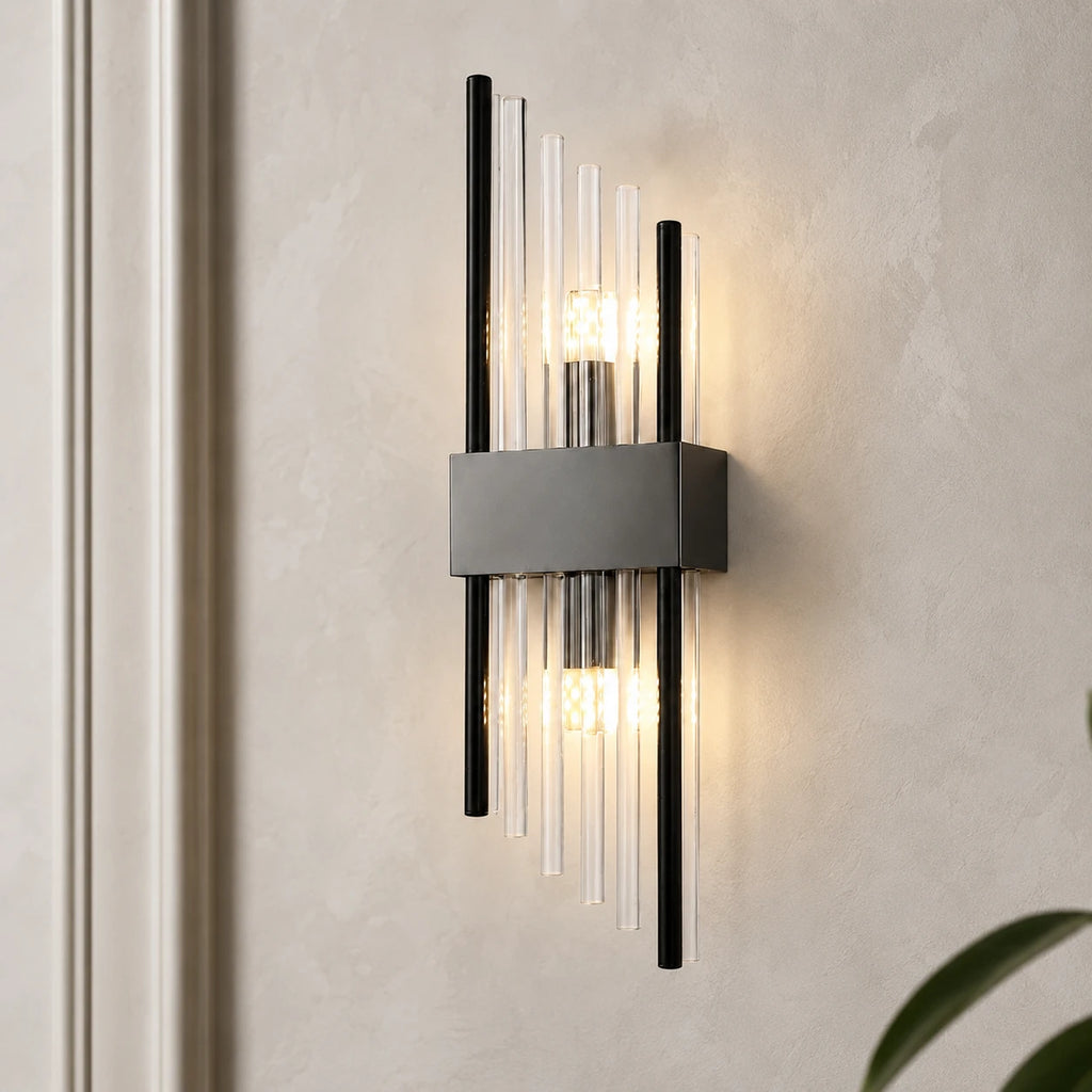 Crystal Glass Art Deco Wall Sconce