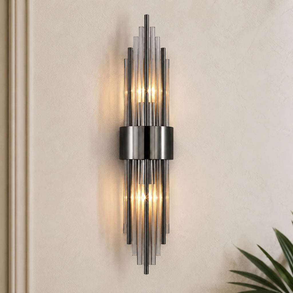 Crystal Glass Art Deco Wall Sconce