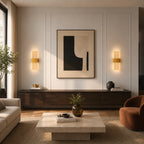 Decorative Acrylic Contemporary LED Wall Sconce after installation in living room