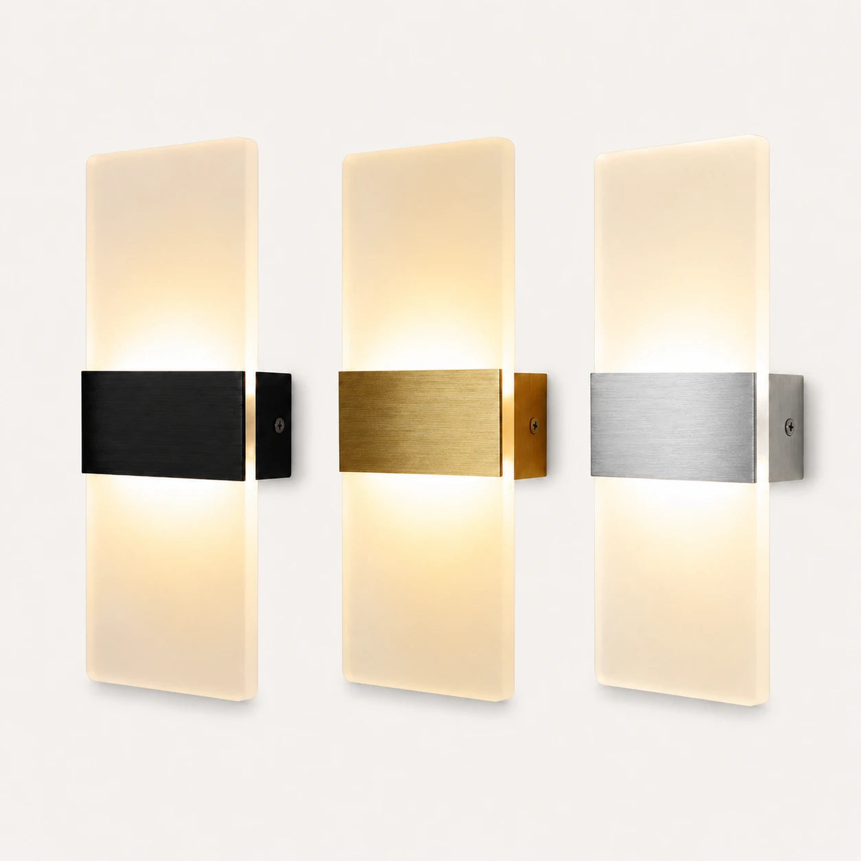 Decorative Acrylic Contemporary LED Wall Sconce with frosted clear acrylic panel, all frame colour options
