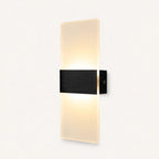 Decorative Acrylic Contemporary LED Wall Sconce with frosted clear acrylic panel in black frame
