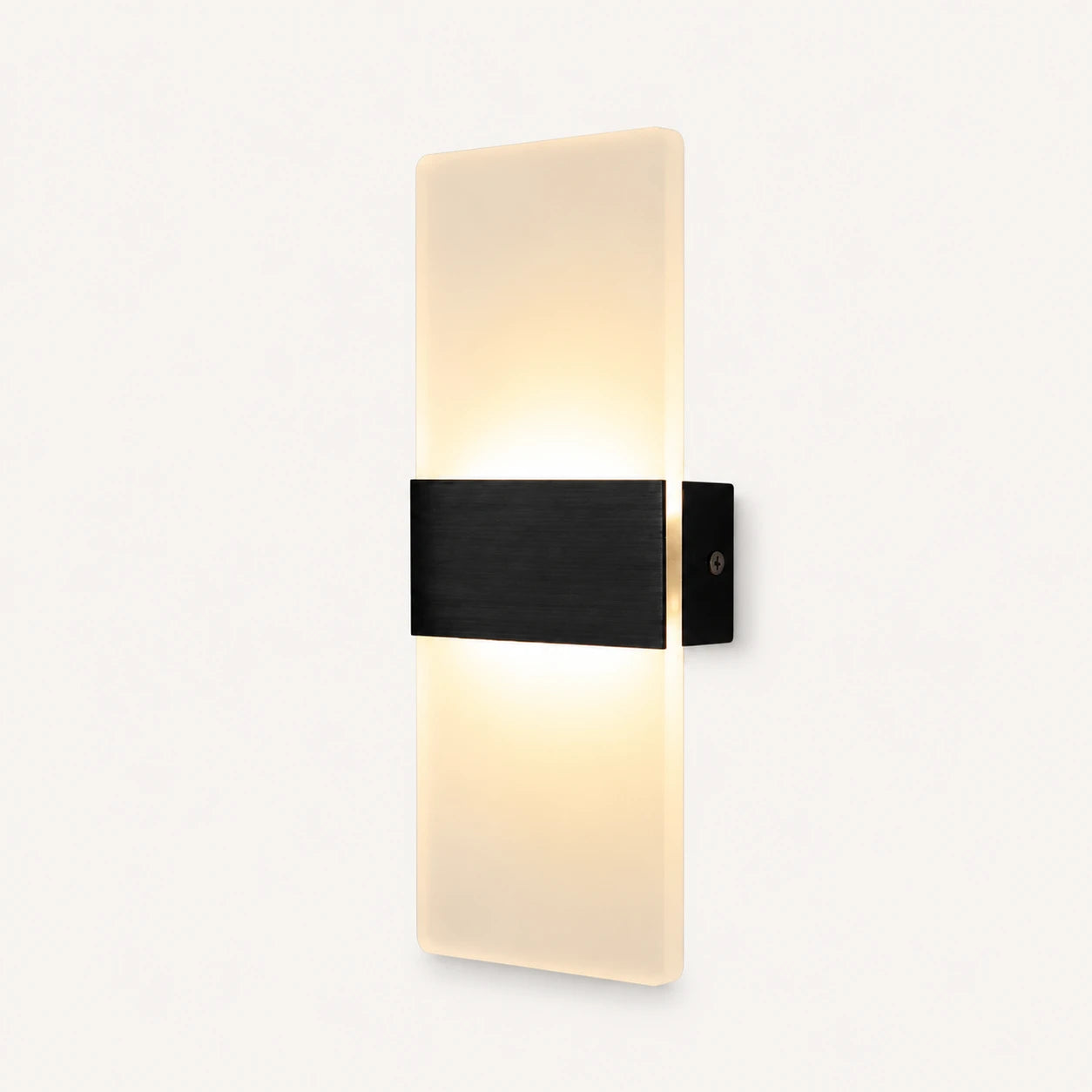 Decorative Acrylic Contemporary LED Wall Sconce with frosted clear acrylic panel in black frame