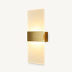Decorative Acrylic Contemporary LED Wall Sconce with frosted clear acrylic panel in gold frame