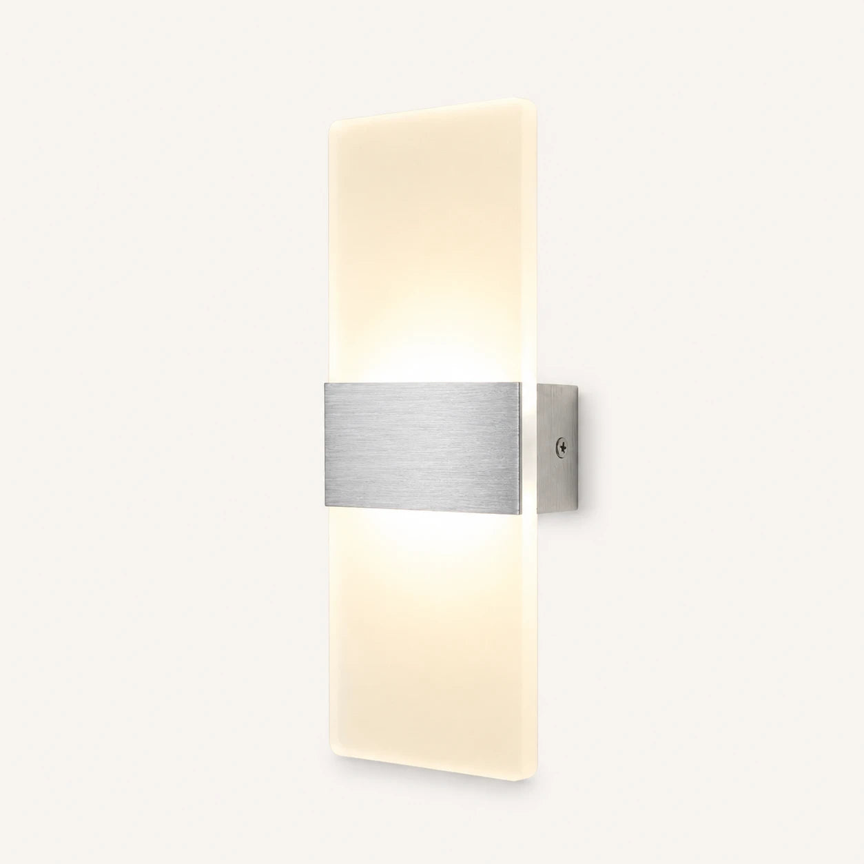 Decorative Acrylic Contemporary LED Wall Sconce with frosted clear acrylic panel in silver frame