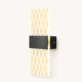 Black hardware decorative acrylic contemporary LED wall sconce with grid pattern crystal acrylic panel product detail view