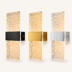 Decorative Acrylic Contemporary LED Wall Sconce with silver foil acrylic panel, all frame colour options