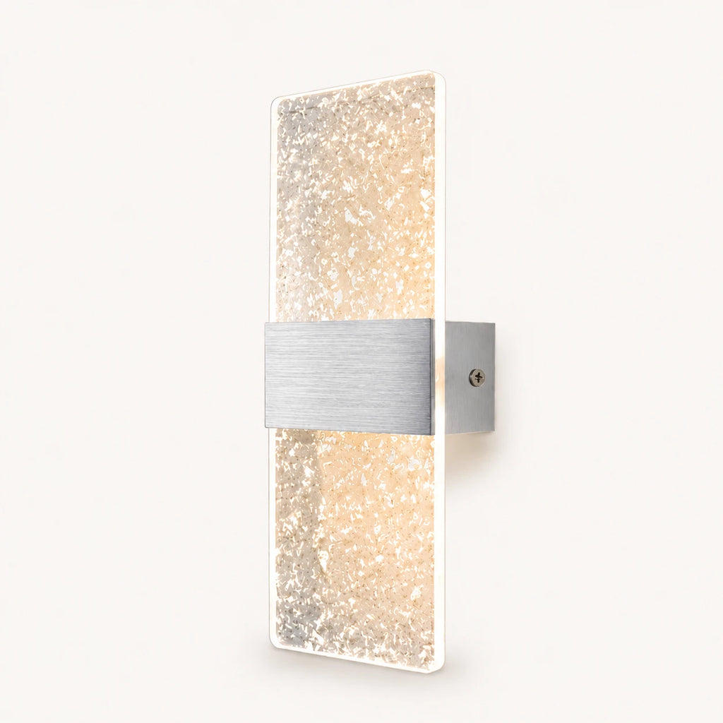 Decorative Acrylic Contemporary LED Wall Sconce with silver foil acrylic panel in silver frame