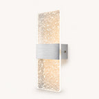 Decorative Acrylic Contemporary LED Wall Sconce with silver foil acrylic panel in silver frame