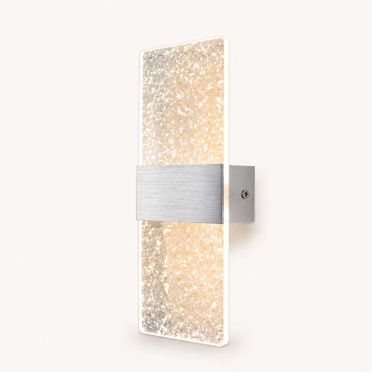 Decorative Acrylic Contemporary LED Wall Sconce with silver foil acrylic panel in silver frame