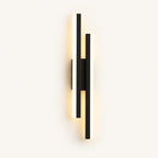 Double strip LED modern wall light in black left-facing orientation — directional LED bars for left-side bedside placement.