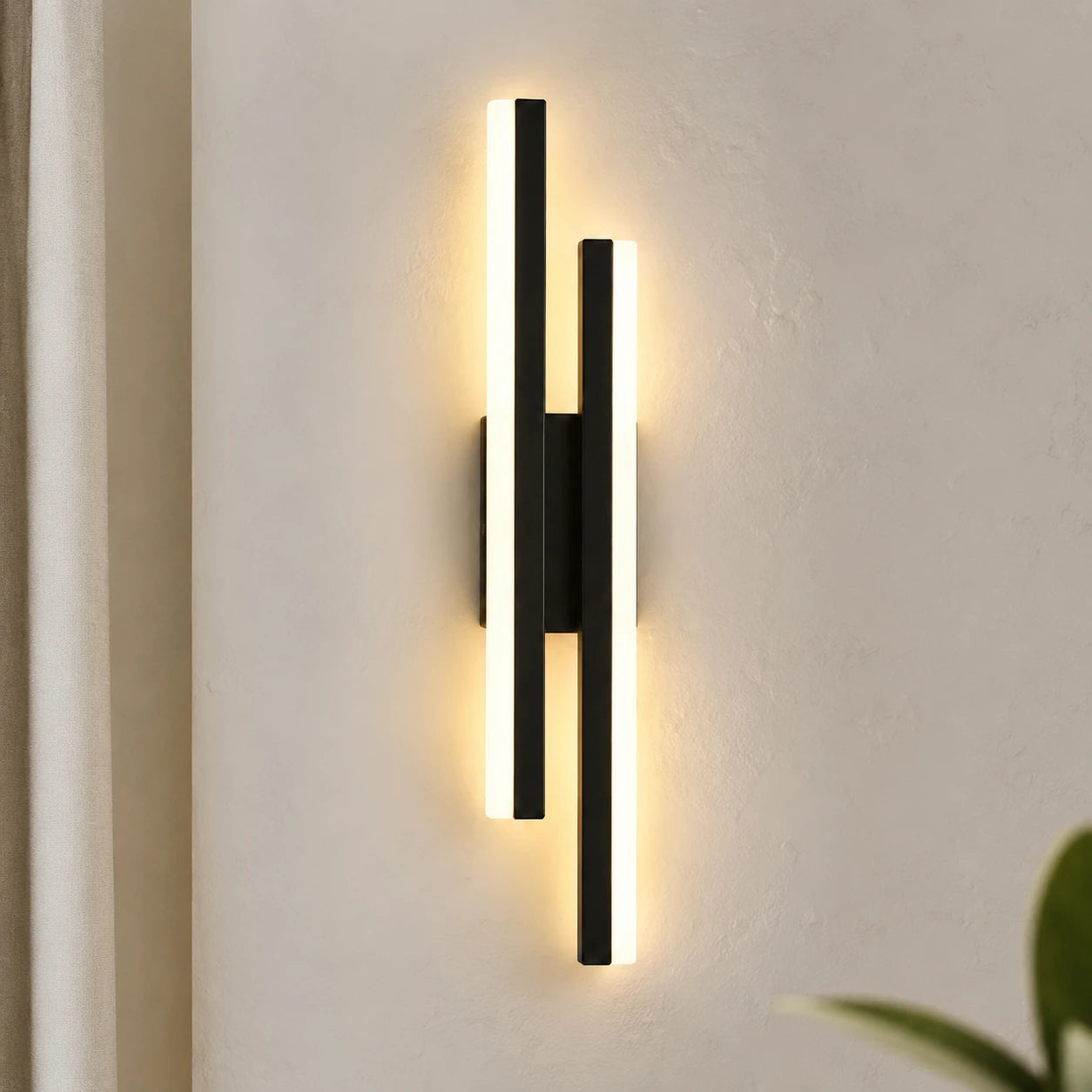 double-strip-led-modern-wall-light-black-left