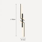 Geometric two-bar LED modern wall light in black 100cm — the largest size for statement and wide wall features.
