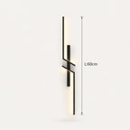 Geometric two-bar LED modern wall light in black 60cm — compact size for bedside, hallway, and bathroom walls.