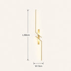 Geometric two-bar LED modern wall light in gold 60cm — warm metallic finish for Art Deco and contemporary interiors.