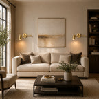 Industrial Swing Arm Wall Light after installation in living room
