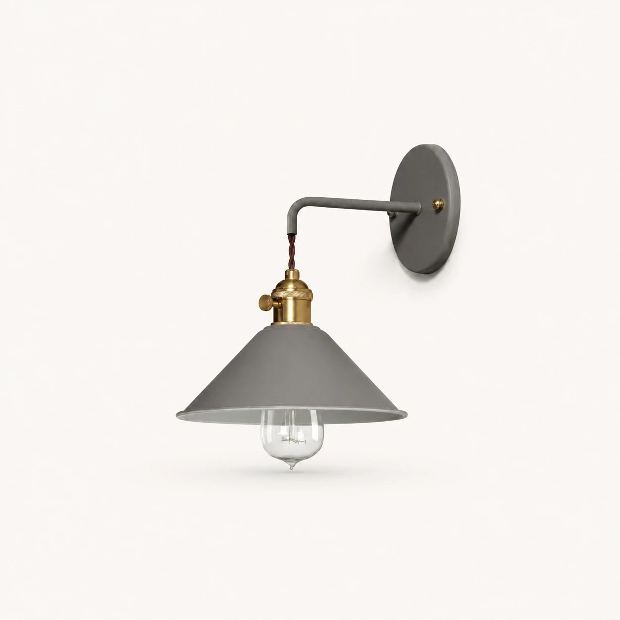 Macaron cone retro wall sconce in grey — a neutral tone that works in modern, Nordic, and minimalist interiors.