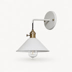 Macaron cone retro wall sconce in white — a clean minimal cone shade for modern and Scandinavian interiors.