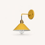 Macaron cone retro wall sconce in yellow — a sunny pastel tone for kitchen, dining, and eclectic room walls.