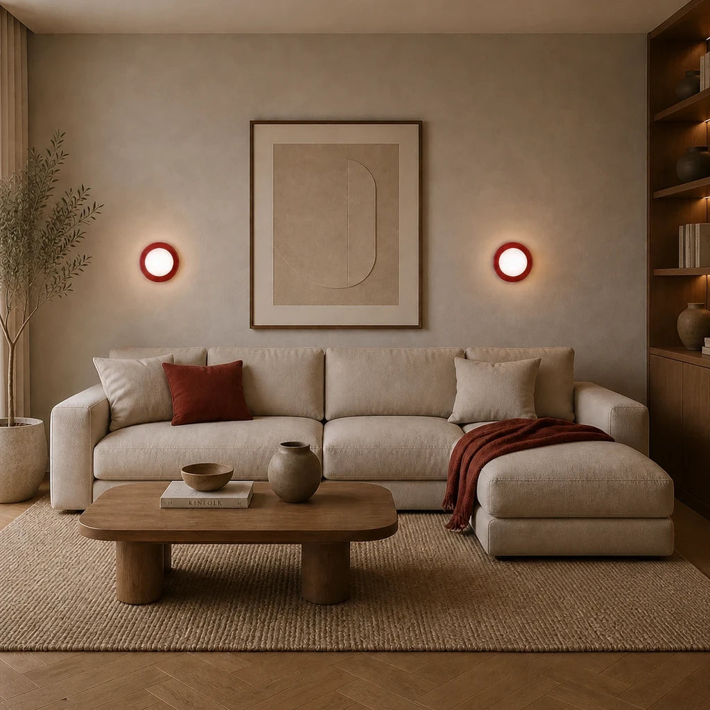 Mini Glass Orb Nordic Wall Light after installation in living room