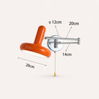 Pull cord swing arm reading retro wall light dimensions — arm length and projection measurements on a white background.