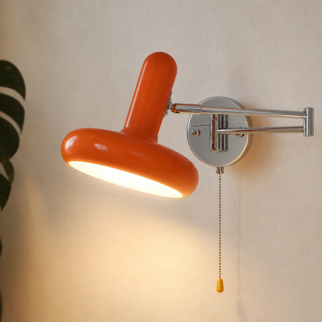 Pull Cord Swing Arm Reading Retro Wall Light