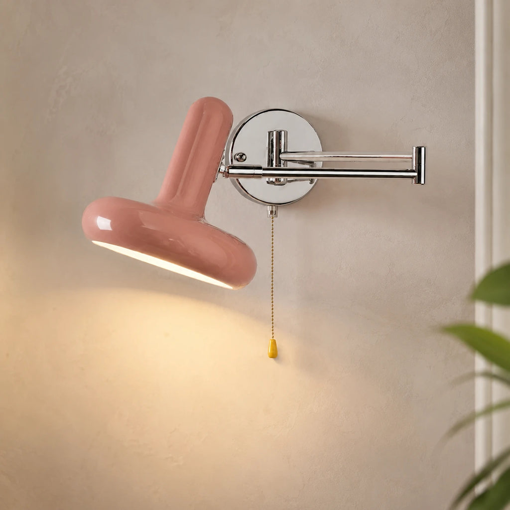 Pull Cord Swing Arm Reading Retro Wall Light