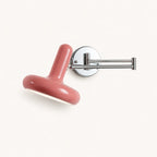 Pull cord swing arm retro wall light in pink with wall switch — soft feminine tone for vintage-style bedrooms.