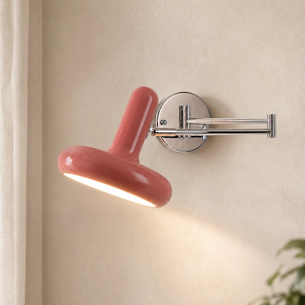 Pull Cord Swing Arm Reading Retro Wall Light