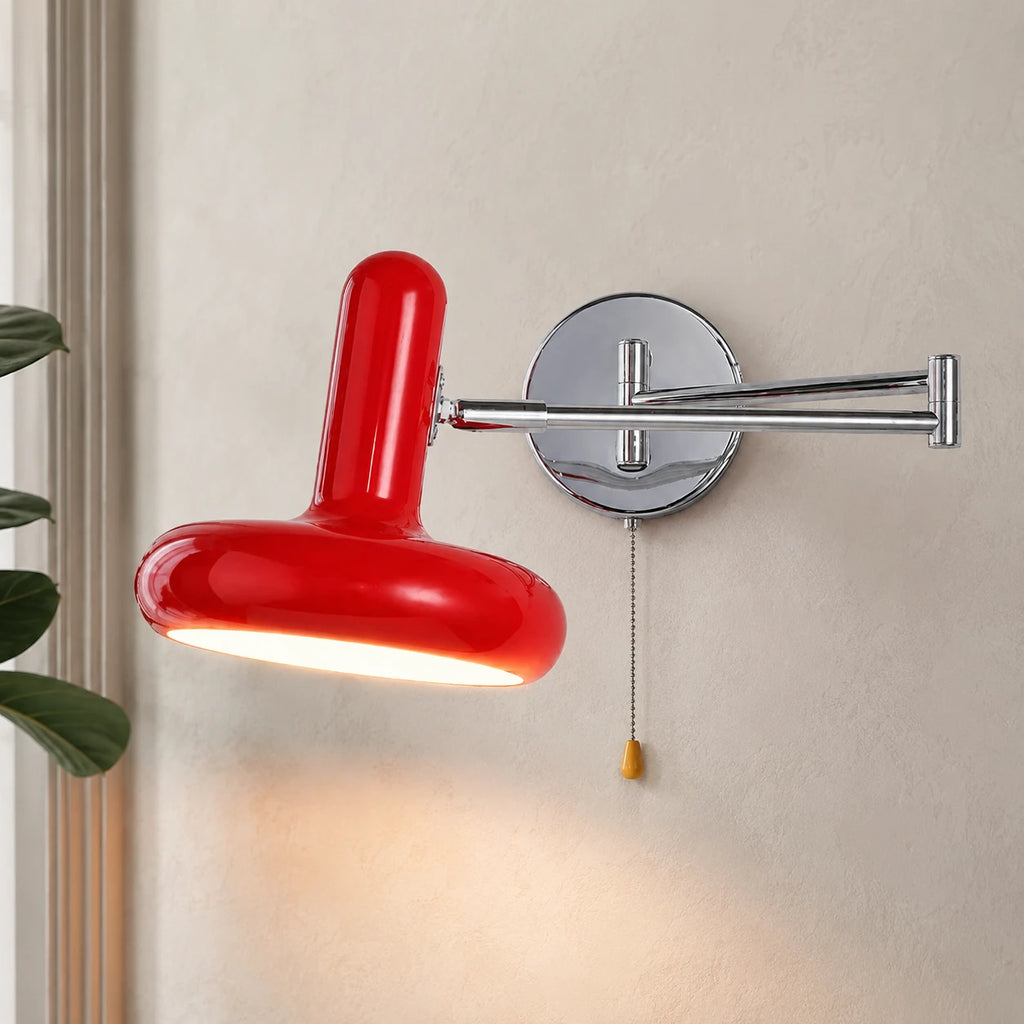 Pull Cord Swing Arm Reading Retro Wall Light