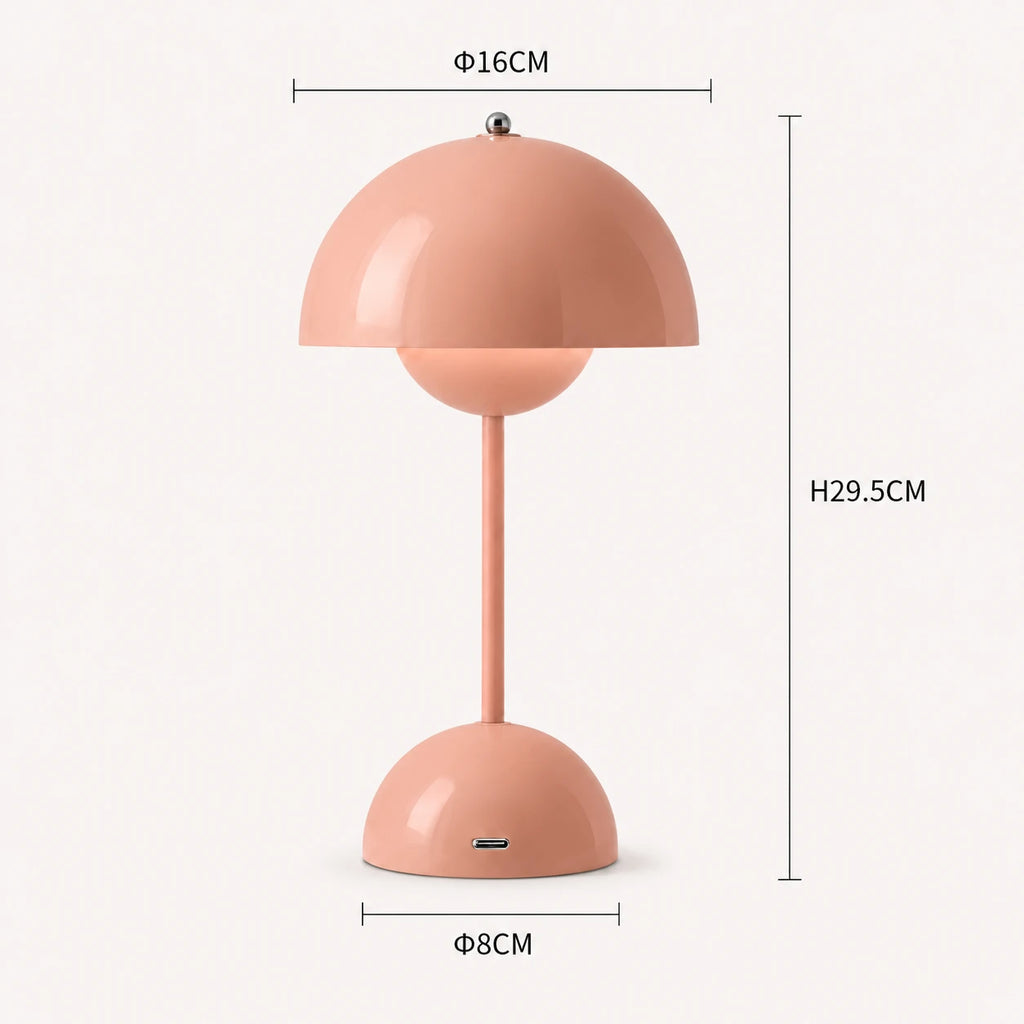Rechargeable Cordless Mushroom Table Lamp