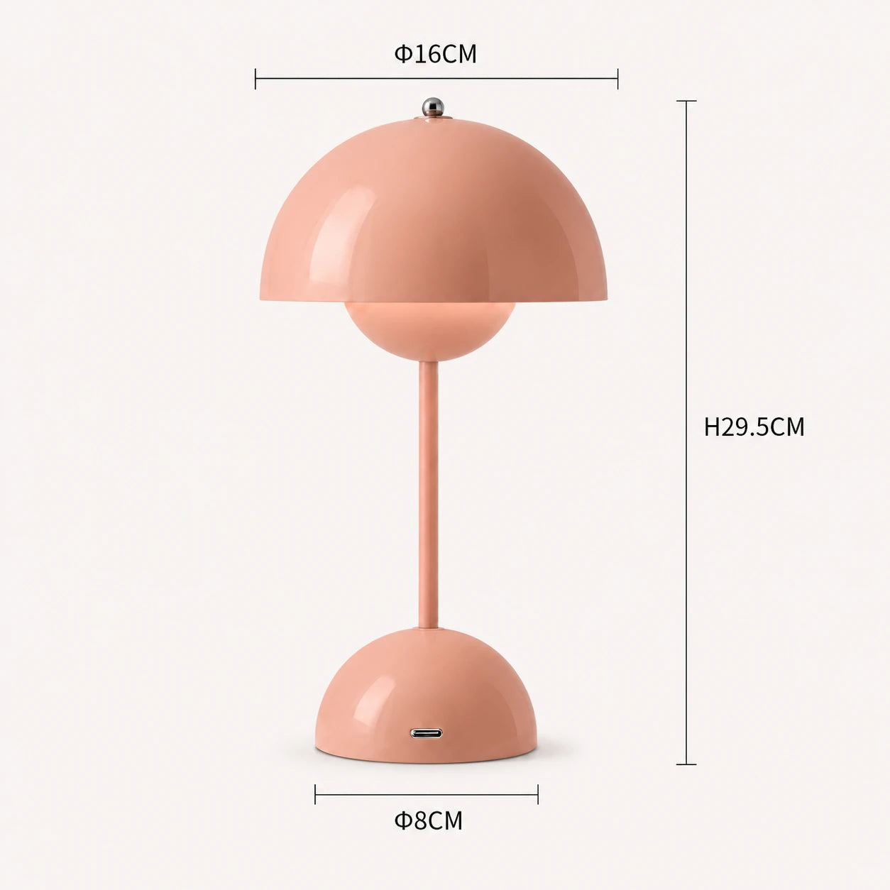 Rechargeable Cordless Mushroom Table Lamp