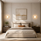 Ring Frame Globe Modern Wall Sconce lifestyle bedroom, gold