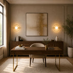 Ring Frame Globe Modern Wall Sconce lifestyle home office, gold