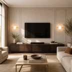 Ring Frame Globe Modern Wall Sconce lifestyle living room TV wall, gold